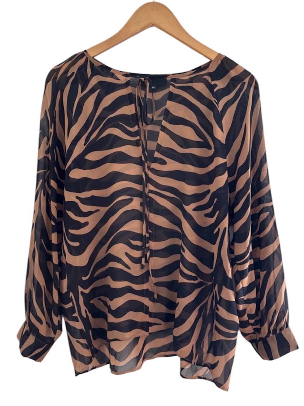 Nili Lotan New York Luxury Designer Sheer Animal Print Blouse Top Size XS